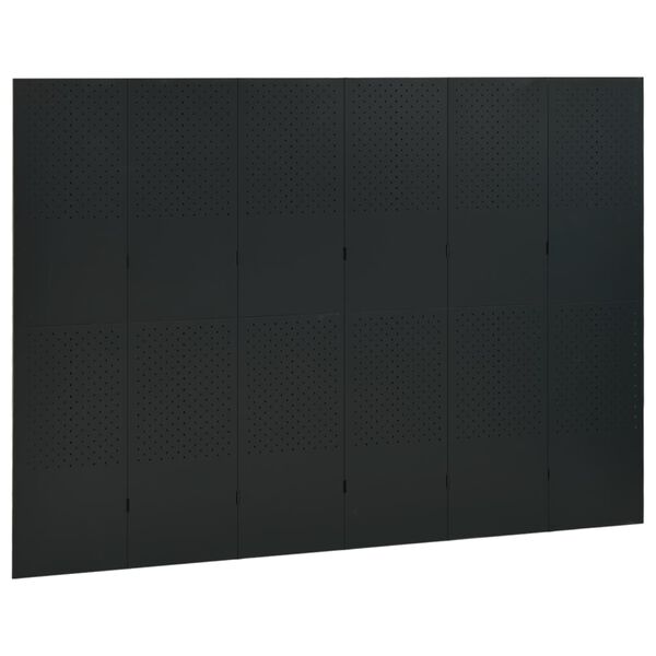 vidaXL Cloisons de s&eacute;paration 6 panneaux 2 pcs Noir 240x180 cm Acier