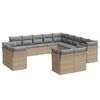 vidaXL Salon de jardin avec coussins 13 pcs beige r&eacute;sine tress&eacute;e