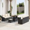 vidaXL Ensemble de canap&eacute; de jardin avec coussin 9 pcs Noir et Cr&egrave;me