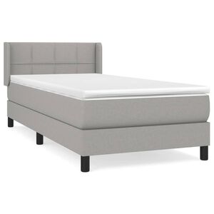 vidaXL Sommier &agrave; lattes de lit avec matelas Gris clair 80x200 cm Tissu