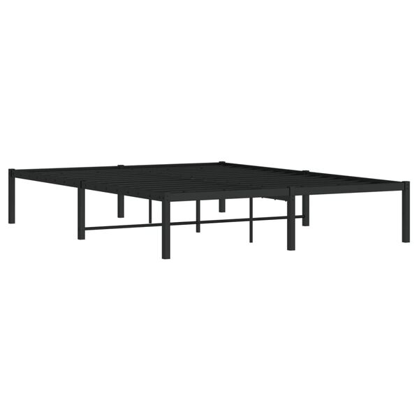 vidaXL Cadre de lit m&eacute;tal sans matelas noir 135x190 cm