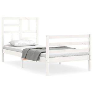 vidaXL Cadre de lit sans matelas blanc 100x200 cm bois massif