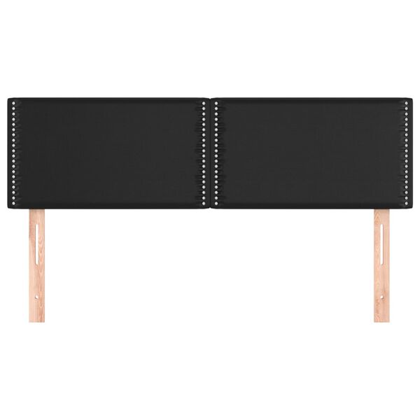 vidaXL T&ecirc;tes de lit 2 pcs Noir 72x5x78/88 cm Similicuir