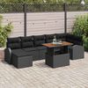 vidaXL Ensemble de canap&eacute; de jardin avec coussin 8 pcs Noir