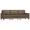vidaXL Ensemble de canapés 3 pcs avec coussins Marron Tissu
