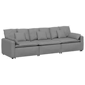 vidaXL Canap&eacute; modulable avec coussins gris clair