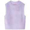 Gilet pull-over tricot&eacute; pour enfants lilas clair 116