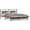 vidaXL Cadre de lit en m&eacute;tal sans matelas ch&ecirc;ne fum&eacute; 180x200 cm