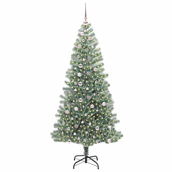 vidaXL Arbre de No&euml;l artificiel floconn&eacute; de neige avec lumi&egrave;re LED