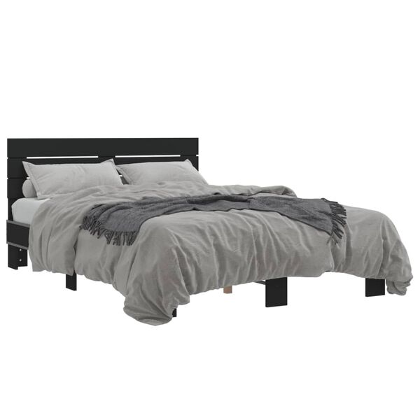 vidaXL Cadre de lit sans matelas noir 120x190 cm