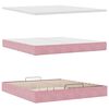 vidaXL Cadre de lit ottoman avec matelas rose 200x200 cm velours
