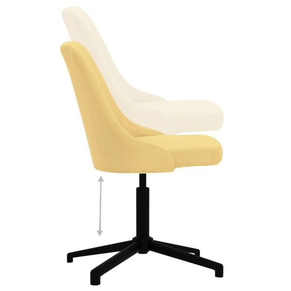 vidaXL Chaise pivotante de bureau Jaune Tissu