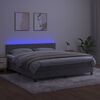 vidaXL Sommier &agrave; lattes de lit avec matelas LED Gris clair 160x200 cm