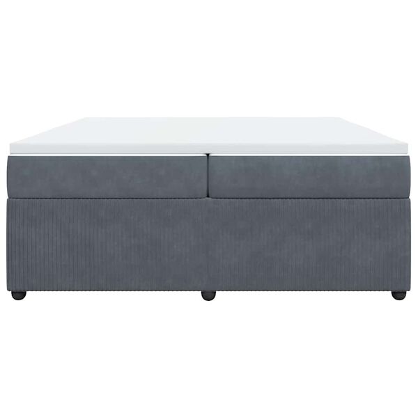 vidaXL Sommier à lattes de lit et matelas Gris foncé 200x200cm Velours