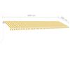 vidaXL Auvent manuel rétractable sur pied 600x300 cm Jaune/Blanc