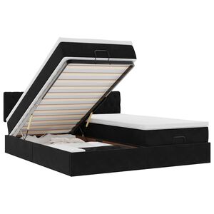 VidaXL Cadre de lit ottoman avec matelas noir 160x200 cm velours