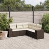 vidaXL Salon de jardin avec coussins 5 pcs marron r&eacute;sine tress&eacute;e