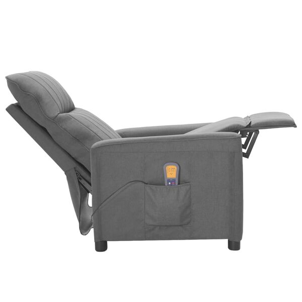 vidaXL Fauteuil de massage Gris clair Tissu