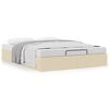 vidaXL Cadre de lit ottoman sans matelas cr&egrave;me 140x190 cm tissu
