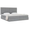 vidaXL Lit avec rangement et matelas Gris clair 200 x 200 cm Polyester