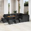 vidaXL Ensemble de canap&eacute; de jardin 13 pcs Noir Poly rotin