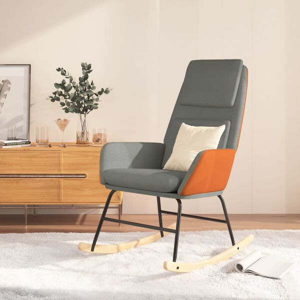 vidaXL Chaise &agrave; bascule Gris clair Tissu