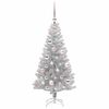 vidaXL Sapin de No&euml;l avec 150 LED avec support Argent 120 cm PET