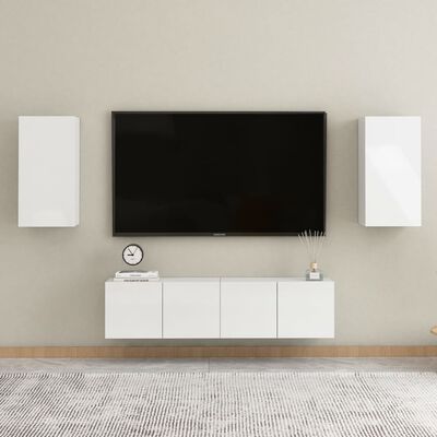 vidaXL Meuble TV Blanc brillant 30,5x30x60 cm Aggloméré