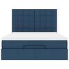 VidaXL Cadre de lit ottoman avec matelas bleu 140x190 cm tissu