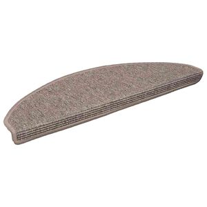 vidaXL Tapis d'escalier 15 pi&egrave;ces 65 x 21 x 4 cm Beige fonc&eacute; Demi-rond Grand