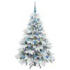 vidaXL Sapin de No&euml;l artificiel avec 150 LED Blanc 150 cm PE et PVC