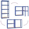 vidaXL &Eacute;tag&egrave;res &agrave; 5 niveaux 4pcs Bleu Acier et bois d'ing&eacute;nierie