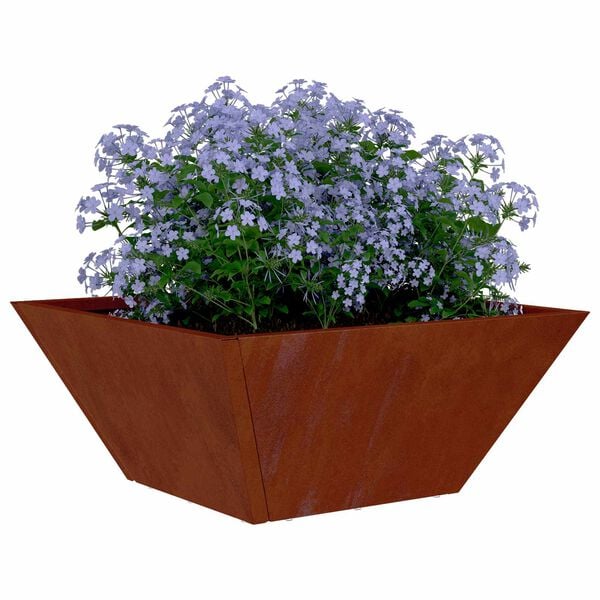 vidaXL Cache-pot de jardin Rouill&eacute; 35 x 35 x 15 cm