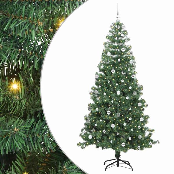 vidaXL Sapin de No&euml;l avec 300 LED avec support Vert 240 cm PVC