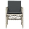 vidaXL Chaises de jardin avec coussins lot de 4 gris clair poly rotin