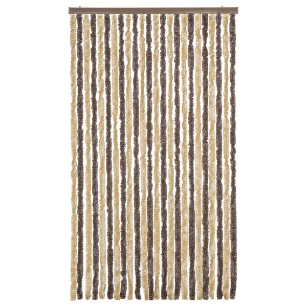 vidaXL Rideau anti-mouches marron fonc&eacute; et beige 100x220 cm chenille