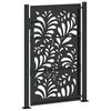 vidaXL Portail de jardin noir 100x150 cm en acier design ondul&eacute;