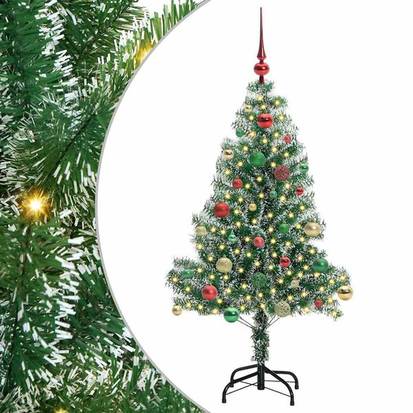vidaXL Arbre de No&euml;l artificiel floconn&eacute; de neige avec lumi&egrave;re LED