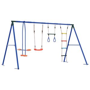 vidaXL Ensemble de balan&ccedil;oires d'ext&eacute;rieur Multicolore Acier et PE