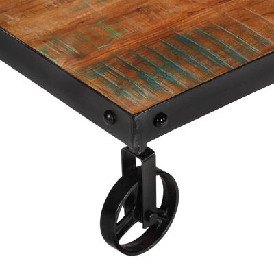 vidaXL Table basse avec roulettes 100x60x26 cm Bois de récupération