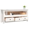 vidaXL Meuble TV Blanc 114x35x52 cm Bois de pin massif