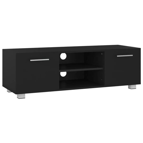 vidaXL Meuble TV Noir 110x40x35 cm Bois d'ing&eacute;nierie