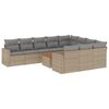 vidaXL Salon de jardin 11 pcs avec coussins beige r&eacute;sine tress&eacute;e