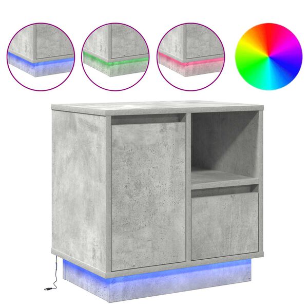 vidaXL Cabinet de chevet avec tiroir Gris béton 50 x 34,5 x 50 cm.