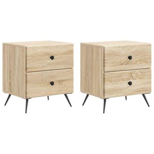 vidaXL Cabinet de chevet 2 pcs Ch&ecirc;ne Sonoma 43 x 34,5 x 47,5 cm