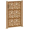 vidaXL Portail de jardin 100x150 cm en acier patin&eacute; avec motif feuille