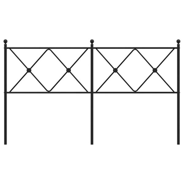 vidaXL T&ecirc;te de lit de remplacement m&eacute;tal noir 160 cm