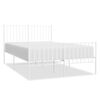 vidaXL Cadre de lit m&eacute;tal sans matelas et pied de lit blanc 120x200 cm