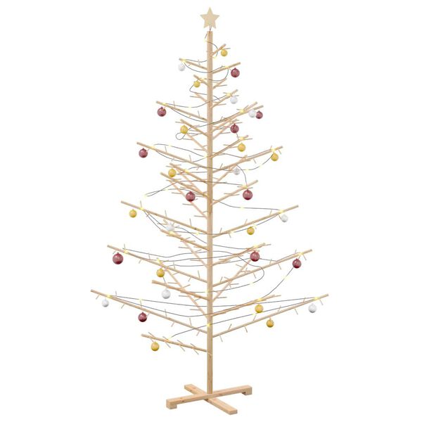 vidaXL Arbre de No&euml;l en bois Naturel 210 cm Bois massif en pin