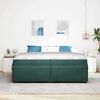 vidaXL Cadre de lit avec matelas Vert fonc&eacute; 200 x 200 cm tissu